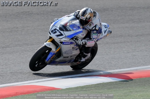 2009-09-26 Imola 3240 Acque minerali - Superbike - Superpole - Lorenzo Lanzi - Ducati 1098R